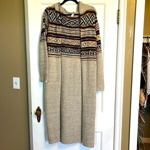 Full length cardigan sweater with hood rainbow 🌈 coloring